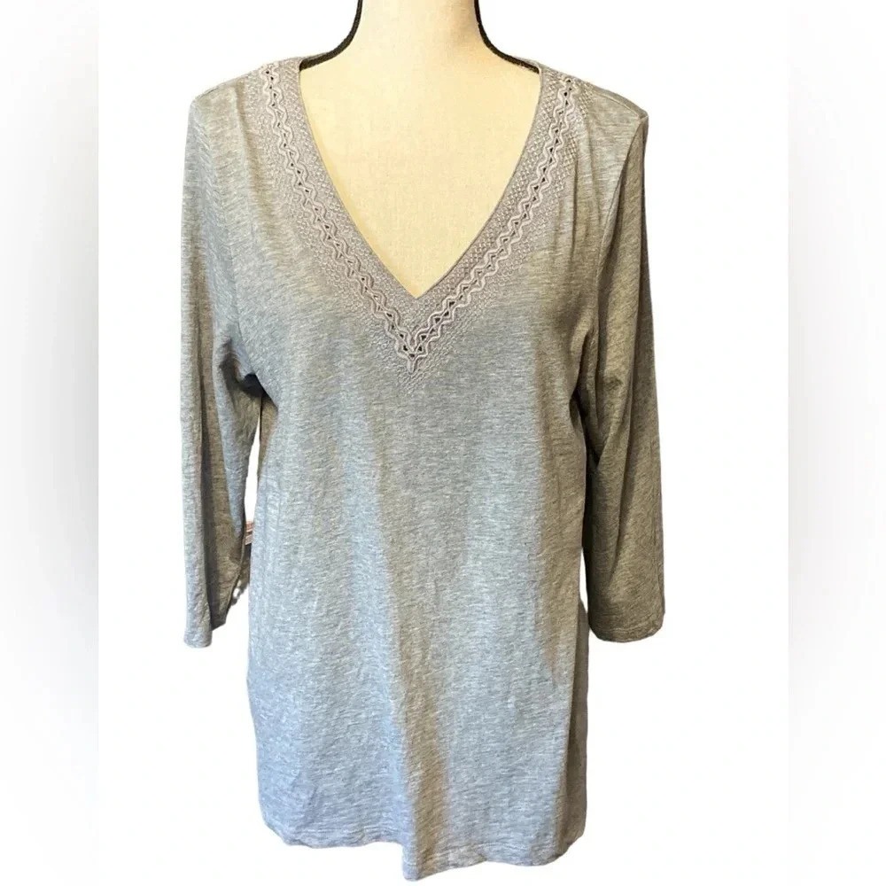 J.Jill gray/white marled top size Large​​